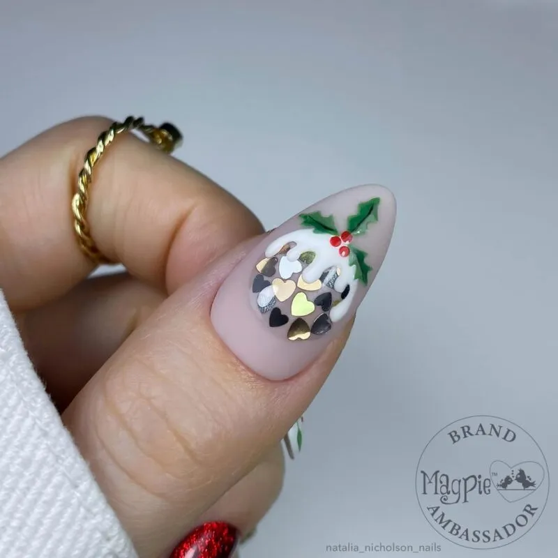 Indigo Nails Beautystones Hearts neglepynt sølv guld