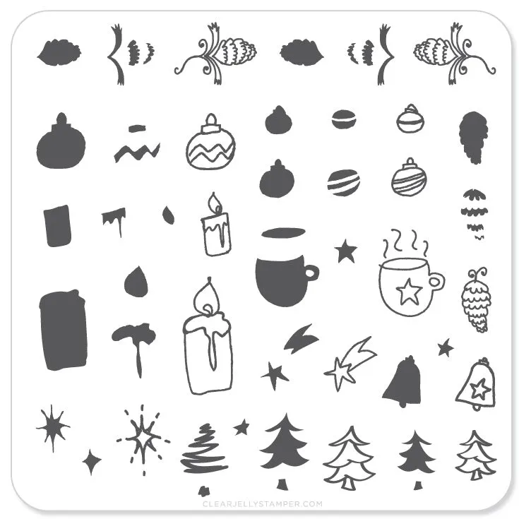 Clear Jelly Stamper Cappuccino and Candles CjSC-06 stampingplade jul