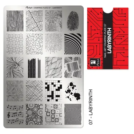 Moyra 07 Labyrinth stampingplade stor geometrisk
