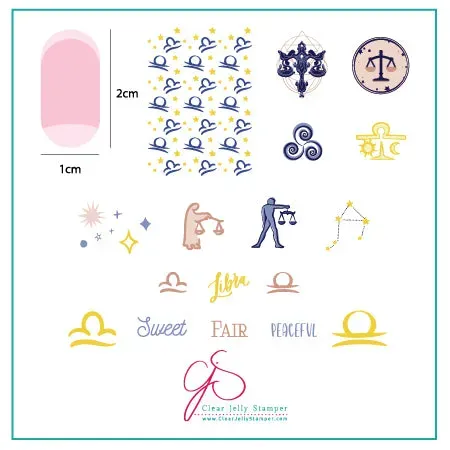 Clear Jelly Stamper CjSZ-08 Libra stampingplade stjernetegn