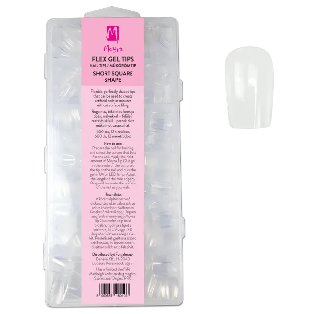 Moyra Flex Short Square negletipper 600 stk fleksible