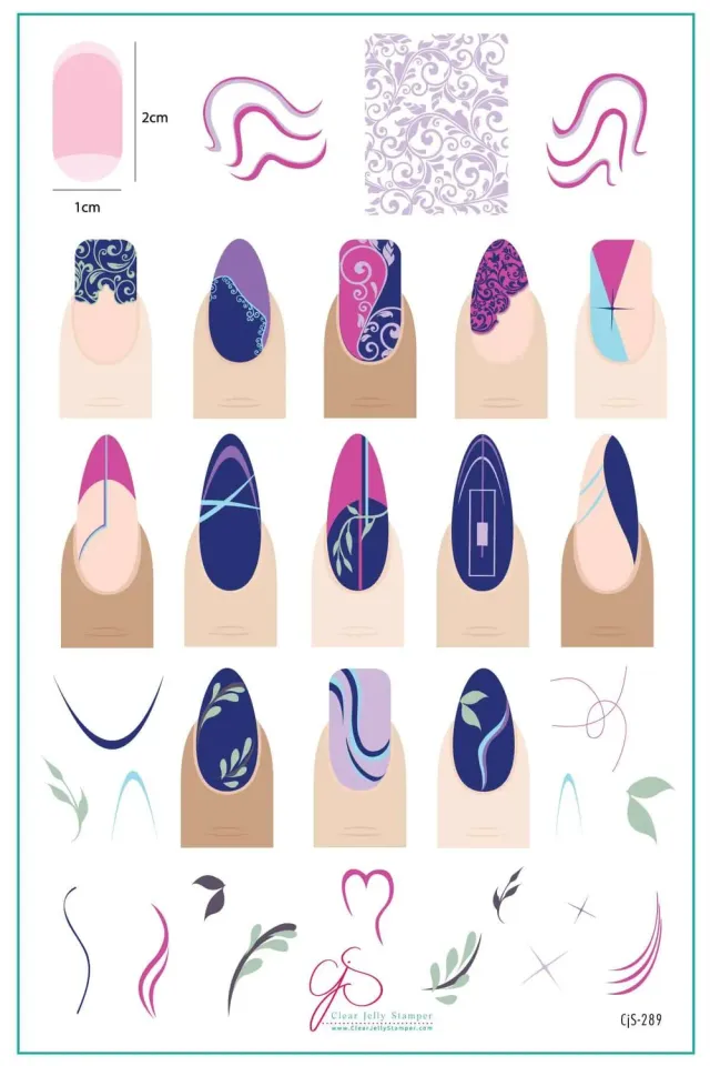 Clear Jelly Stamper French Mani Three CjS-289 stampingplade fransk tip