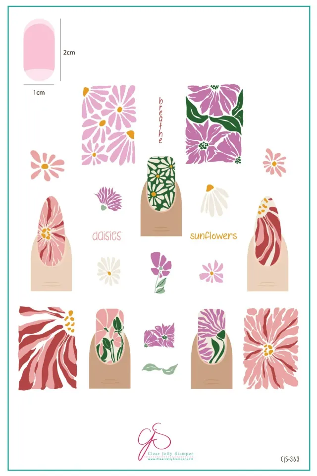 Clear Jelly Stamper Breathe-Floral CjS-363 stampingplade
