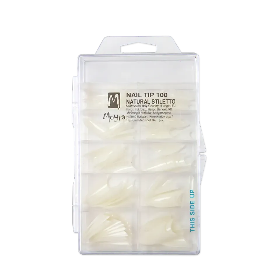 Moyra Tip Box Stiletto negletipper 100 stk natural