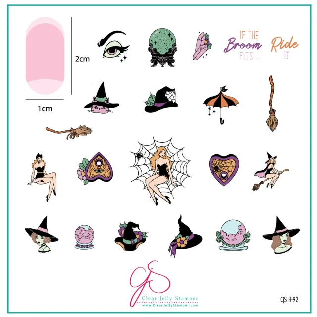 Clear Jelly Stamper Hallo-Witch CjSH-92 stampingplade 8x8 halloween