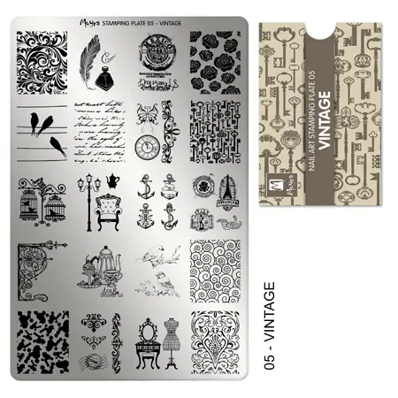 Moyra Stamping Plate 05 stampingplade Vintage stor