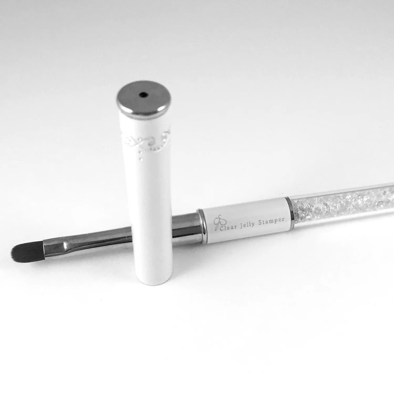 Clear Jelly Stamper The Bling Brush neglebørste hvid krystal