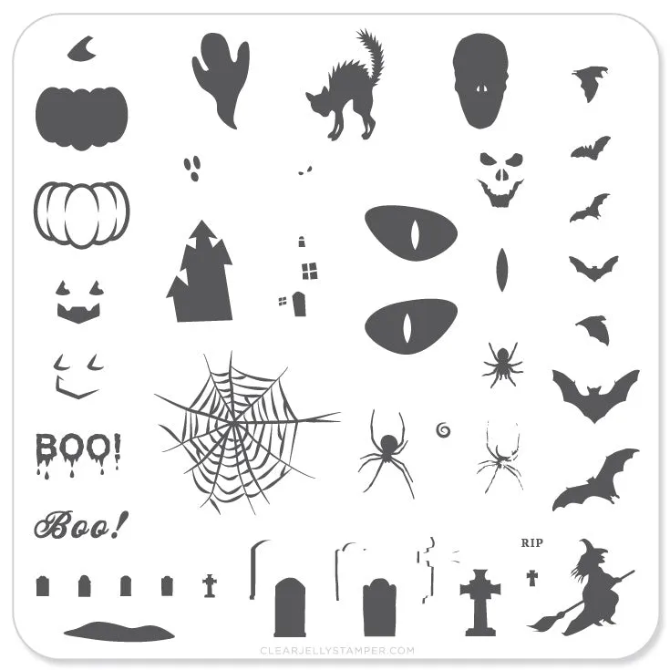 Clear Jelly Stamper CjSH-06 Boo stampingplade halloween