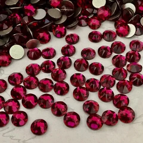 Beautystones Ruby neglekrystaller røde flat back sten