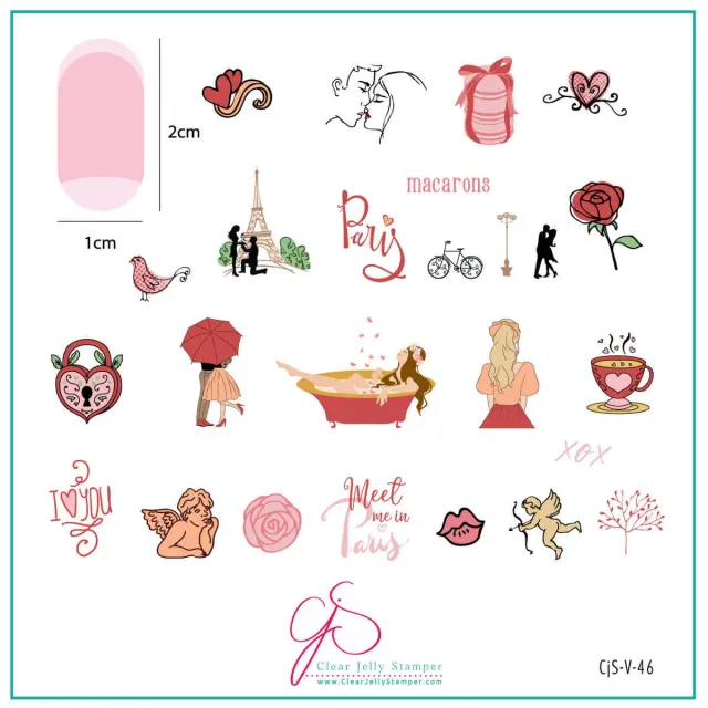 Clear Jelly Stamper CjSV-46 Meet Me in Paris stamping plade romantisk