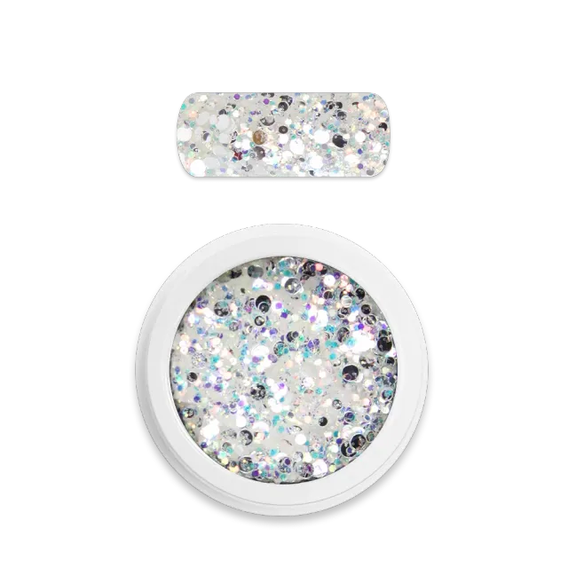 Moyra Holo glittermix 05 White 1 g holografisk