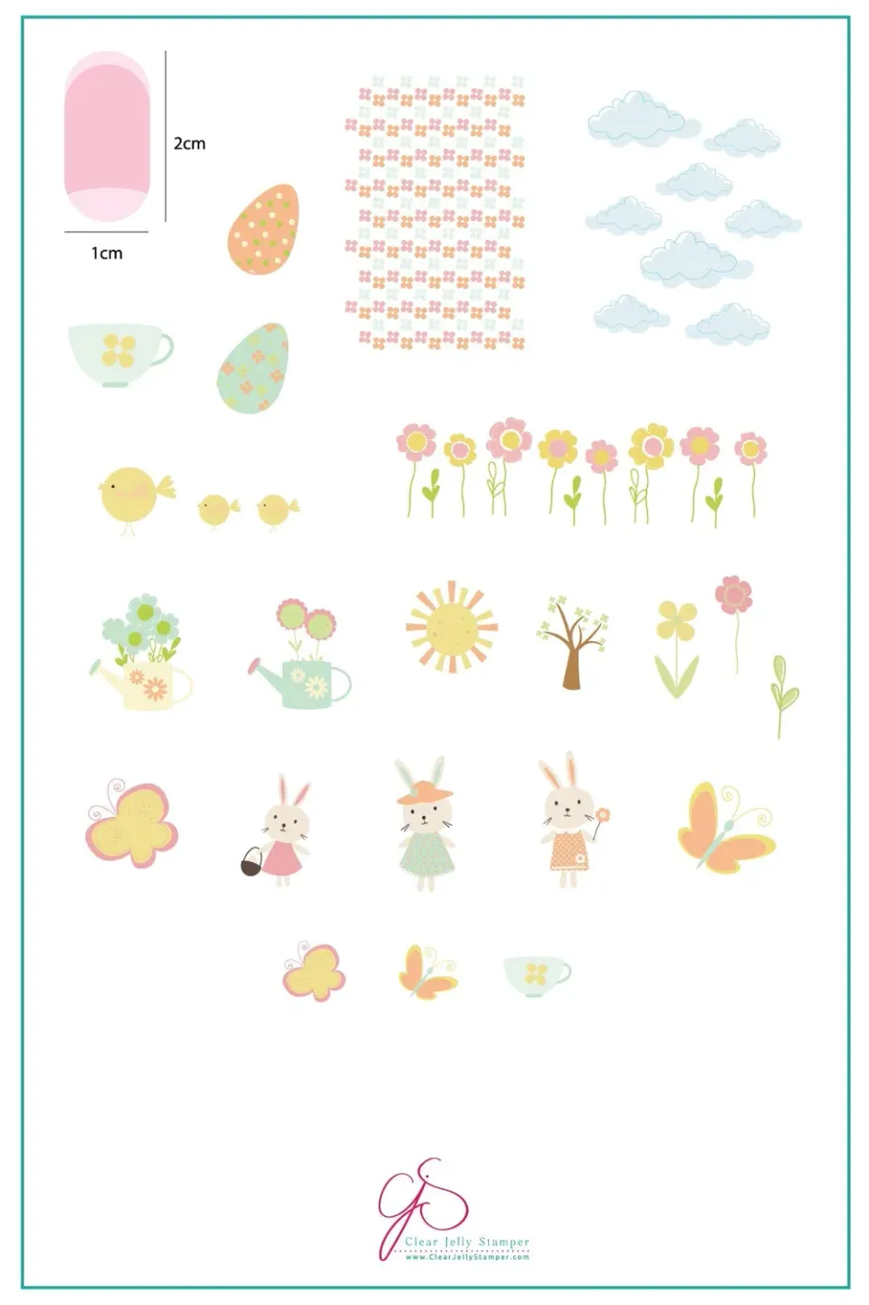Clear Jelly Stamper CjS H-16 Hop Into Spring stampingplade påske