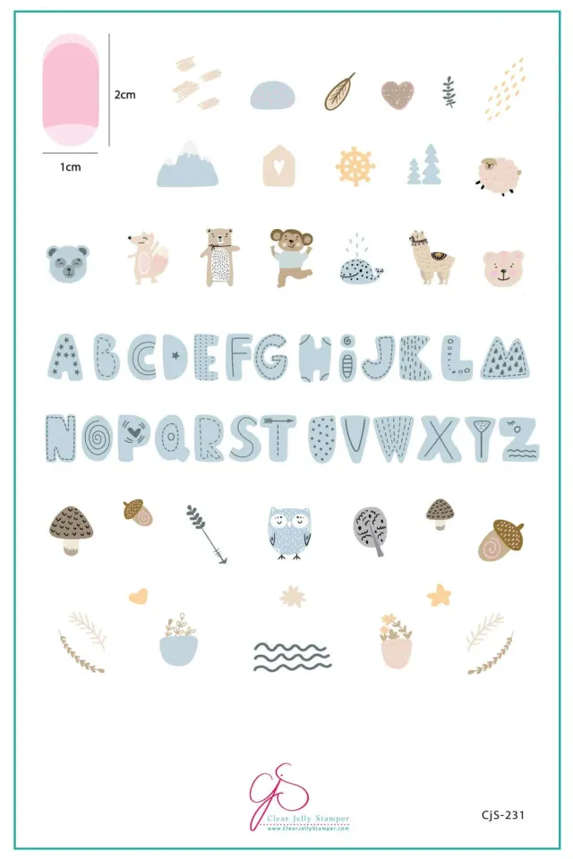 Clear Jelly Stamper CjS-231 stamping plade alfabet dyr