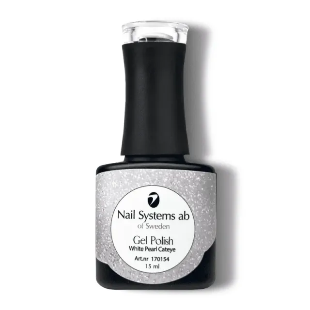 Mline Beauty C014 White Pearl cateye gel polish magnetisk