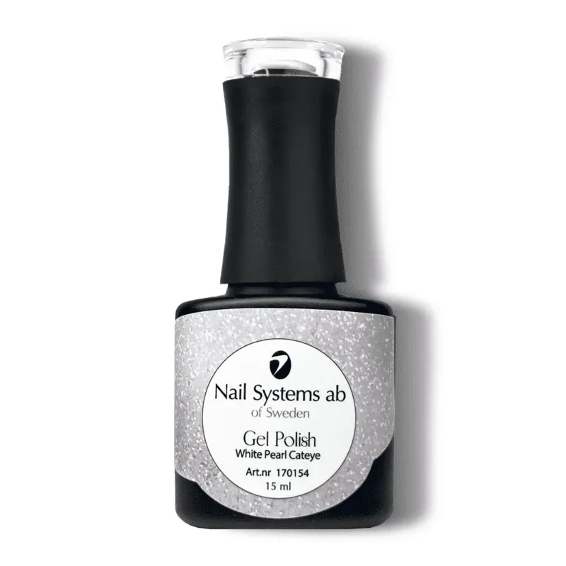 Mline Beauty C014 White Pearl cateye gel polish magnetisk