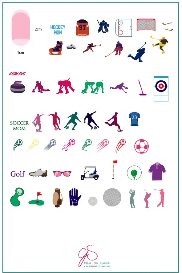 Clear Jelly Stamper CjS-91 Sports Fans stamping plade stor