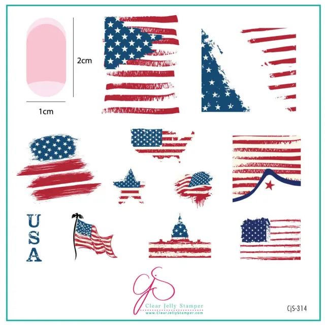 Clear Jelly Stamper Stars & Stripes Three CjS-314 stampingplade