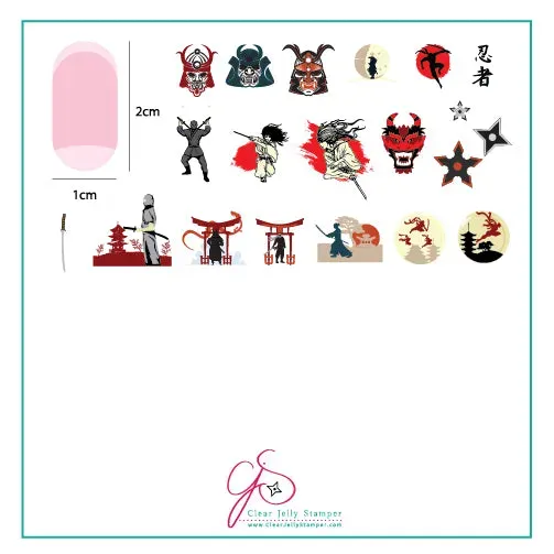 Clear Jelly Stamper LC-72 Samurai stamping plade 8x8 cm