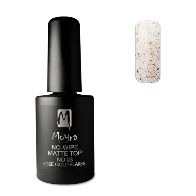 Moyra No-Wipe Mat Top Coat No. 03 Rose Gold Flakes 10 ml
