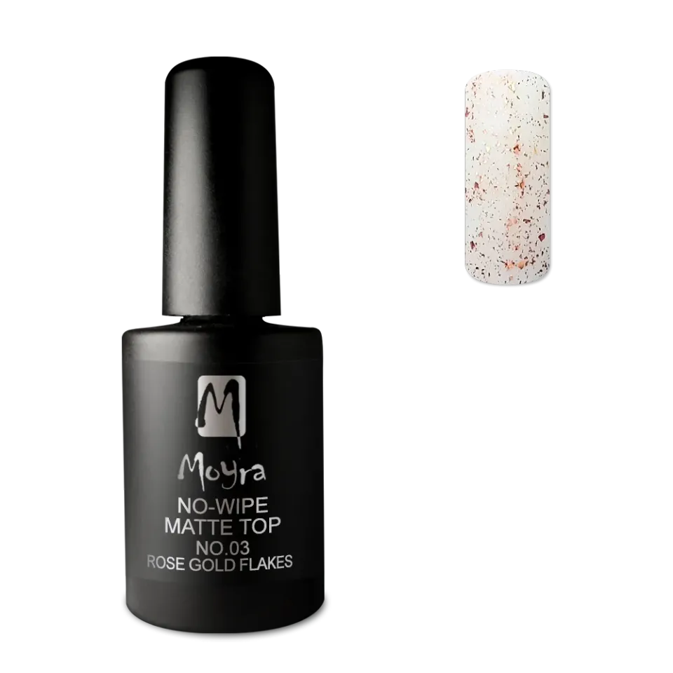 Moyra No-Wipe Mat Top Coat No. 03 Rose Gold Flakes 10 ml