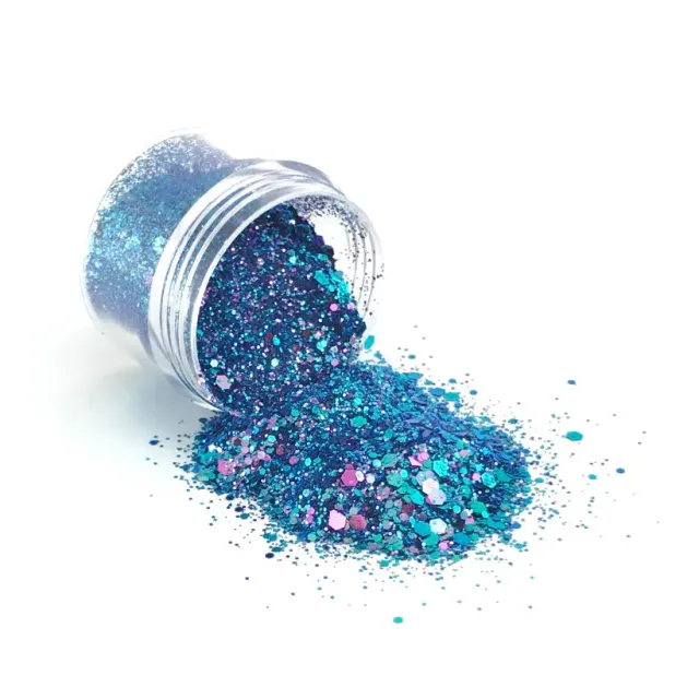 Clear Jelly Stamper KoKo & Claire Sprinkles 14 negleglitter Mermaid Blue