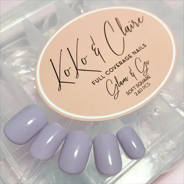 Clear Jelly Stamper Glam & Go Soft Square kunstige negle 240stk