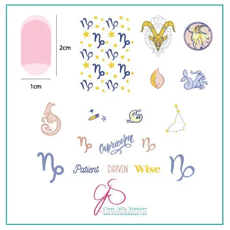 Clear Jelly Stamper CjSZ-11 Capricorn stamping plade 6x6cm zodiac