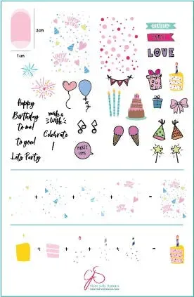 Clear Jelly Stamper H-34 Party Time stampingplade 14,5x9,5 cm