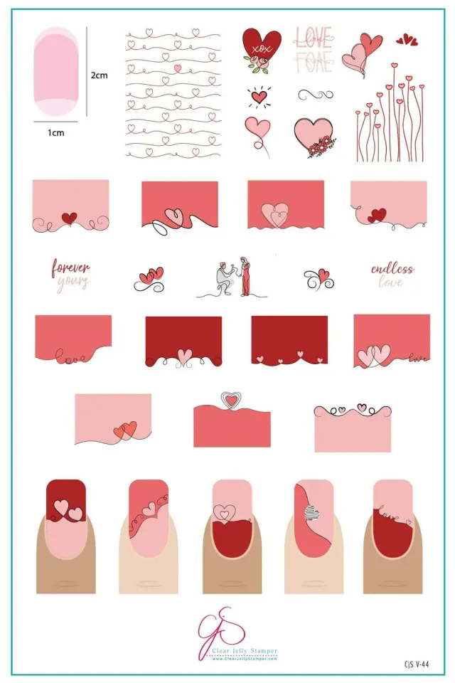 Clear Jelly Stamper CJSV-44 Forever Yours stamping plade hjerter