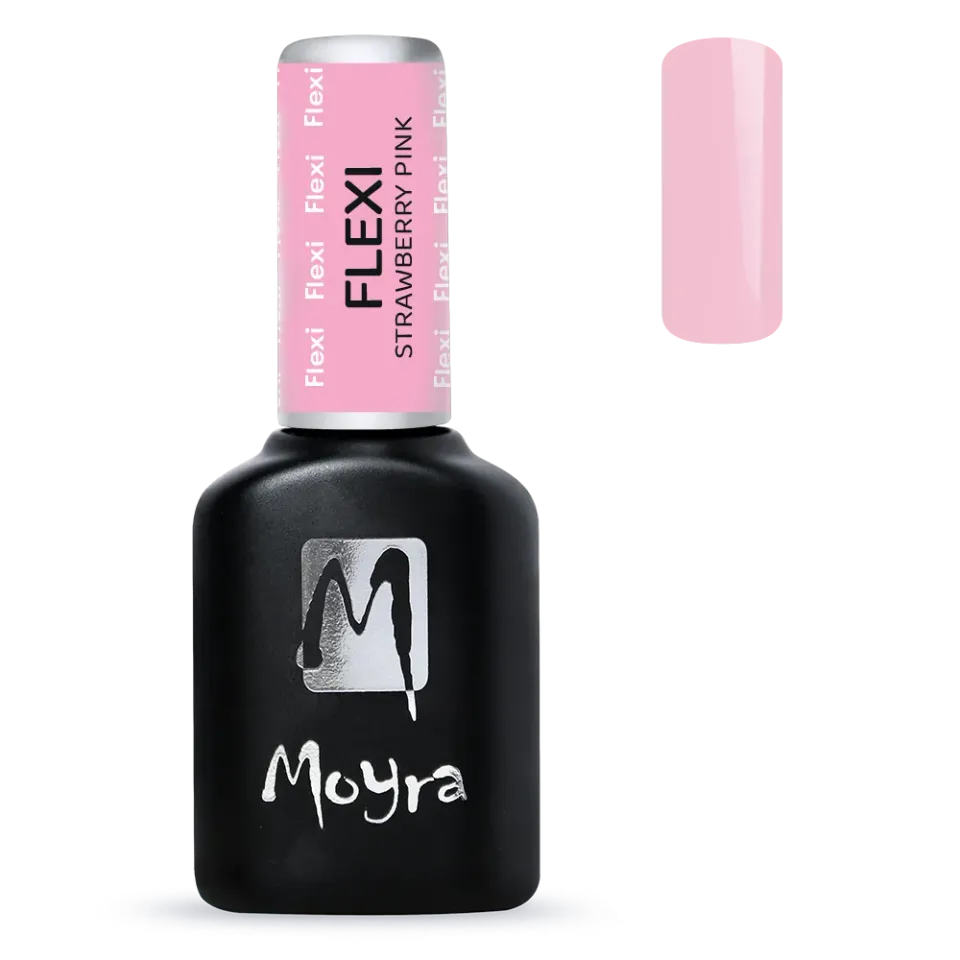 Moyra Flexi Strawberry Pink farvet gellak base 10 ml HEMA-fri