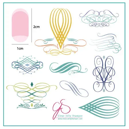 Clear Jelly Stamper CjS-46 Victorian Flourish stamping plade