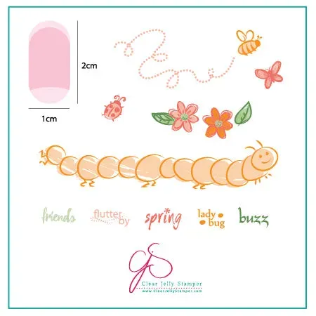 Clear Jelly Stamper CjS-10 Baby Bugs and Bees stampingplade 6x6
