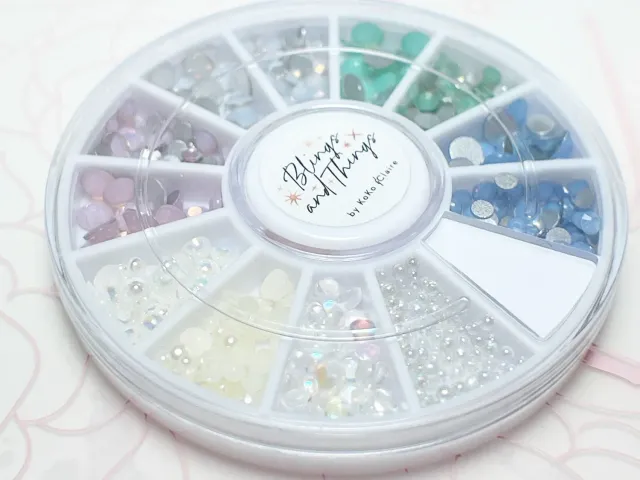 Clear Jelly Stamper KoKo & Claire Crystal Wheels neglepynt pastel