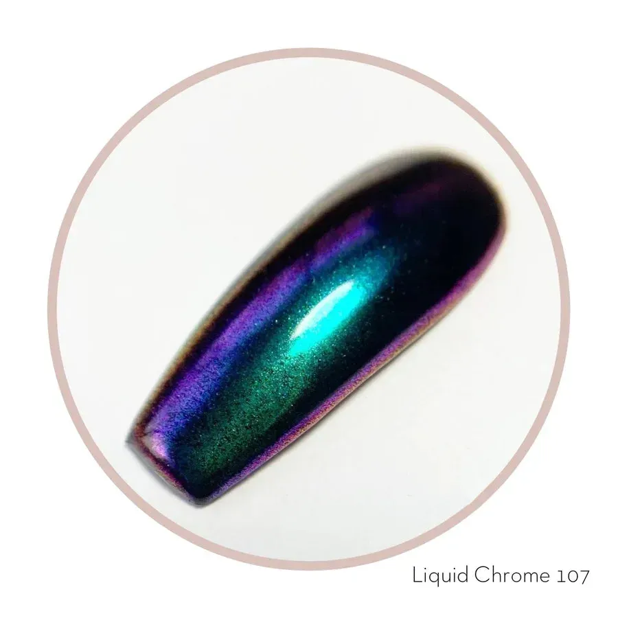 KoKo & Claire Liquid Chrome 107 krom neglelak grøn-lilla
