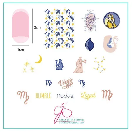 Clear Jelly Stamper Virgo CjSZ-07 stempelplade stjernetegn