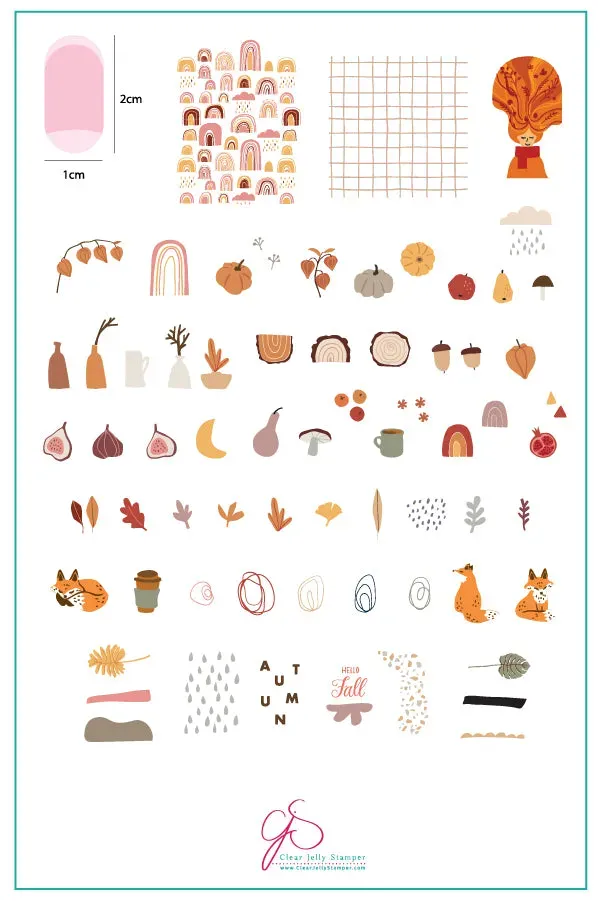 Clear Jelly Stamper CjS-169 Autumn Trails stamping plade efterår