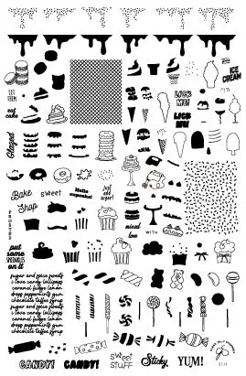 Clear Jelly Stamper Sweet Stuff CjS-54 stempelplade kage slik