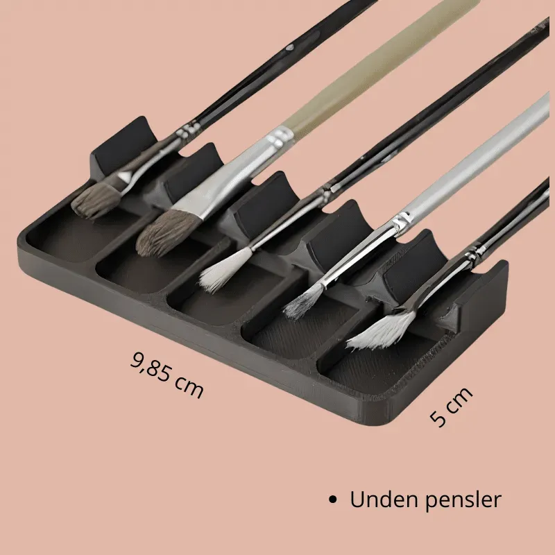 Mline penselholder sort plast til 5 pensler