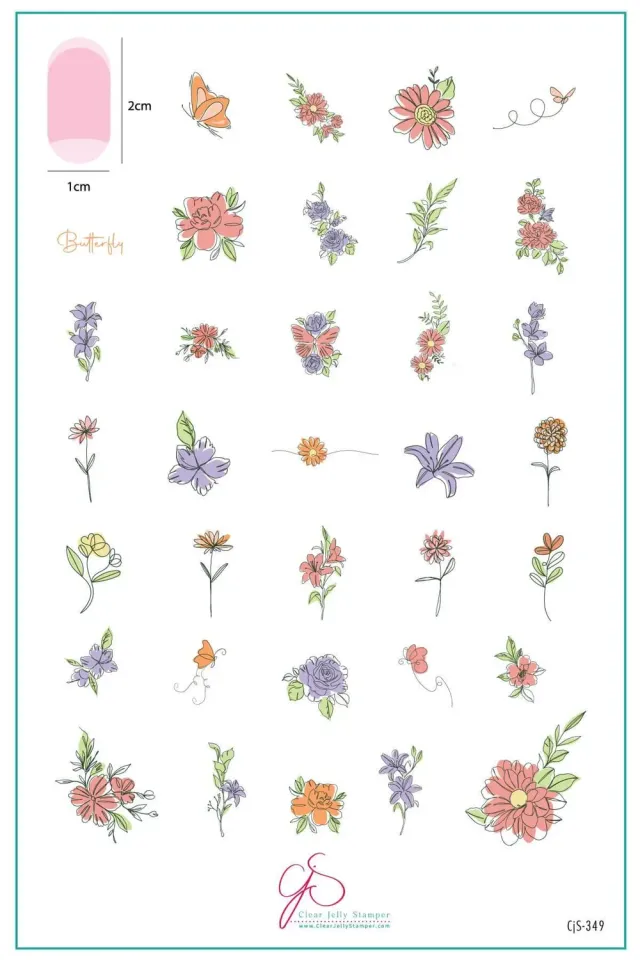 Clear Jelly Stamper CjS-349 Whispering Petals stampingplade floral