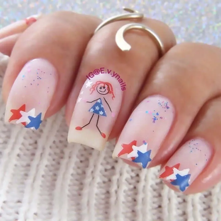Clear Jelly Stamper Fourth of July CjS-255 stamping plade flag