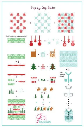 Clear Jelly Stamper Ugly Sweater Party CjSC-71 stampingplade