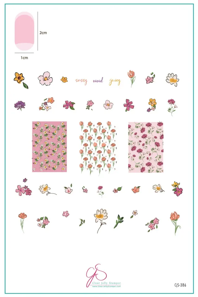 Clear Jelly Stamper Dainty Doodles CjS-386 stampingplade blomster
