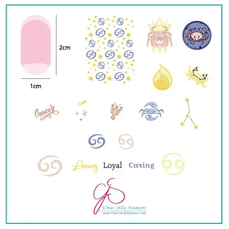 Clear Jelly Stamper Cancer CjSZ-05 stampingplade stjernetegn 6cm