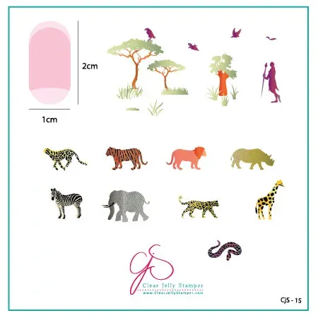 Clear Jelly Stamper CjS-15 Out of Africa stempelplade