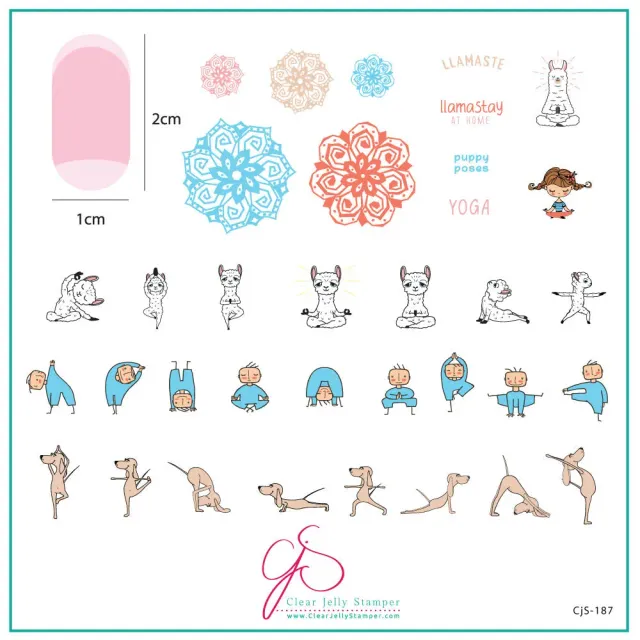 Clear Jelly Stamper CjS-187 Llamaste stamping plade 8x8 lama yoga