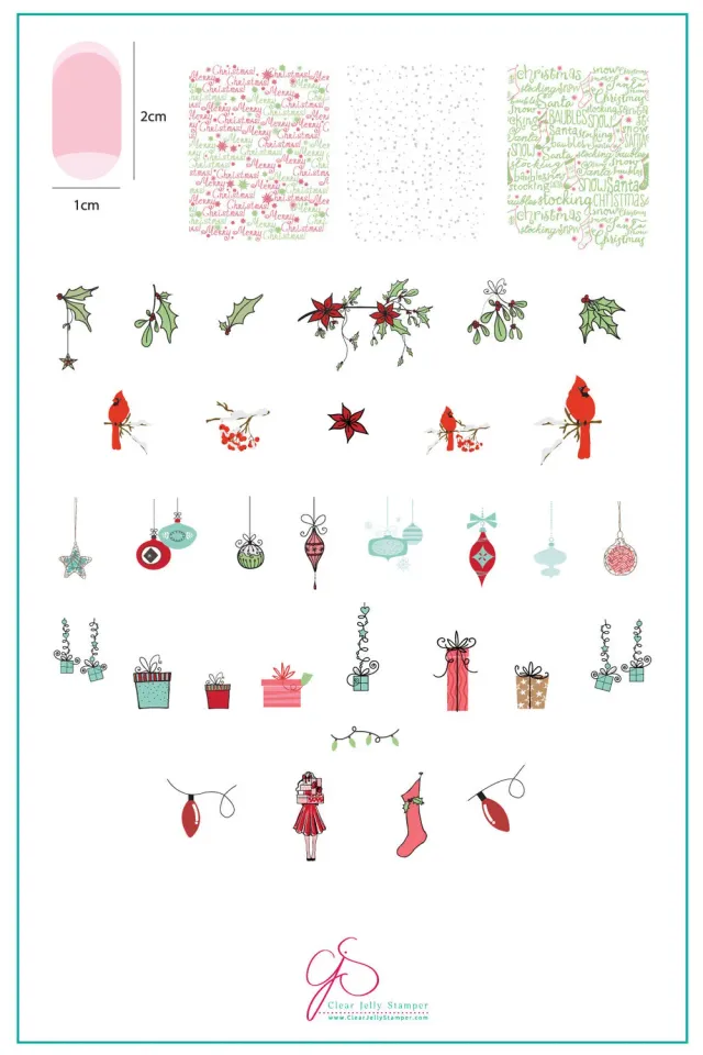 Clear Jelly Stamper Mistletoe Wishes CjSC-47 stempelplade jul 14,5cm