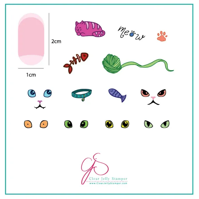 Clear Jelly Stamper CjS-60 Meow stempelplade kattemotiv