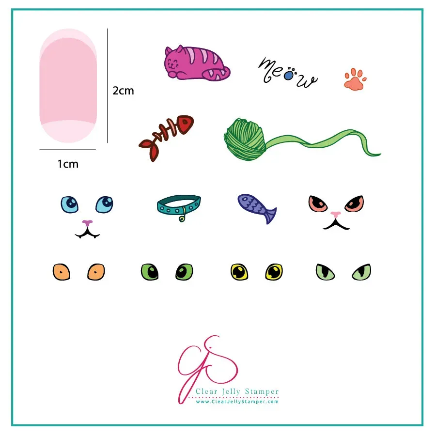 Clear Jelly Stamper CjS-60 Meow stempelplade kattemotiv