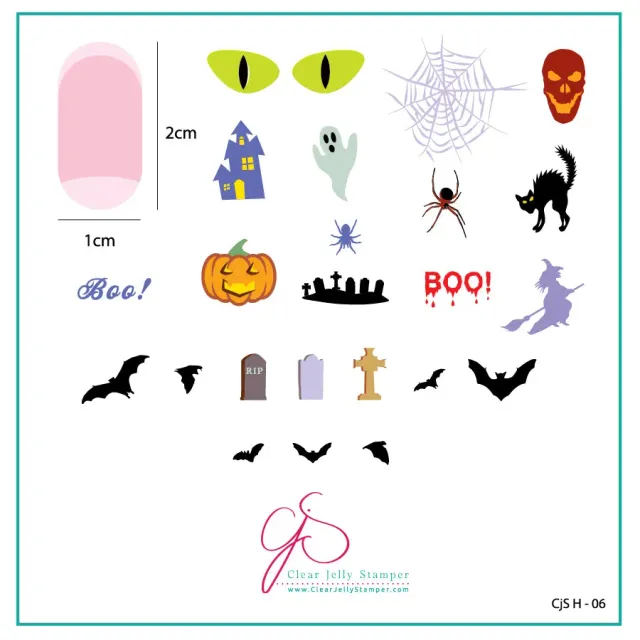 Clear Jelly Stamper CjSH-06 Boo stampingplade halloween