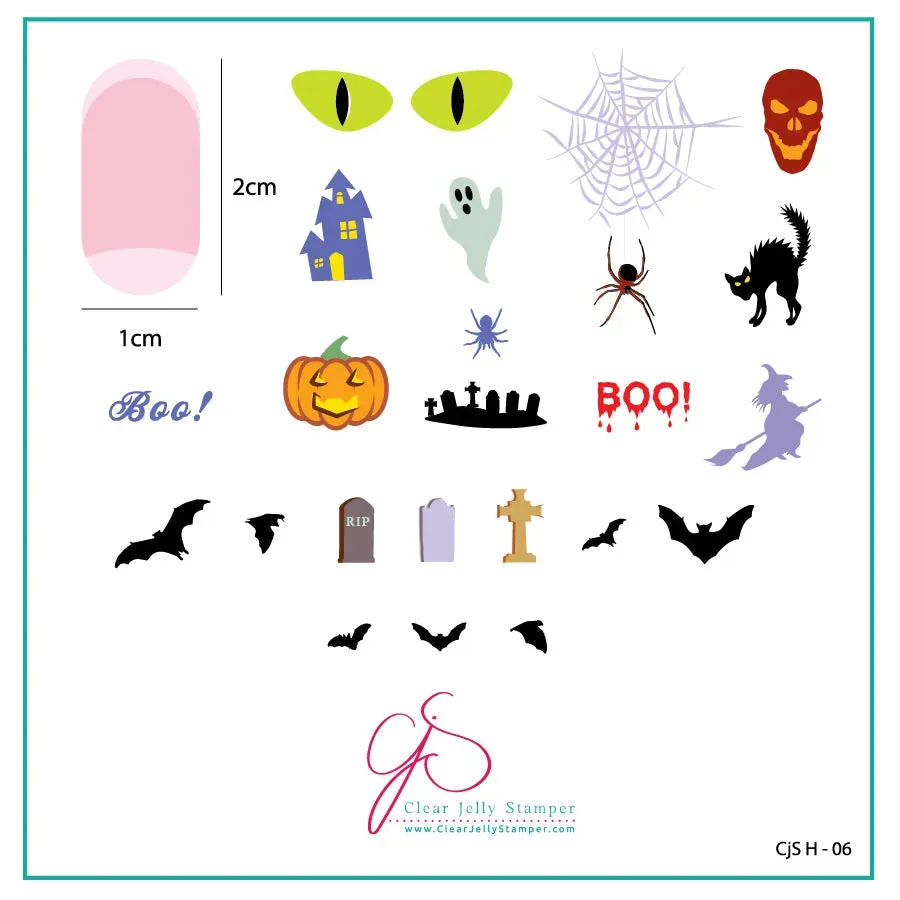 Clear Jelly Stamper CjSH-06 Boo stampingplade halloween